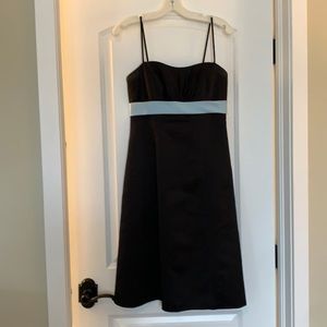 Black shirt David’s Bridal dress
